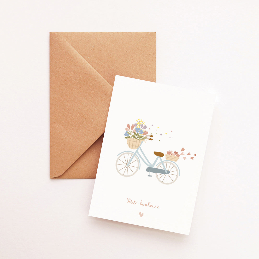 Carte La bicyclette de printemps