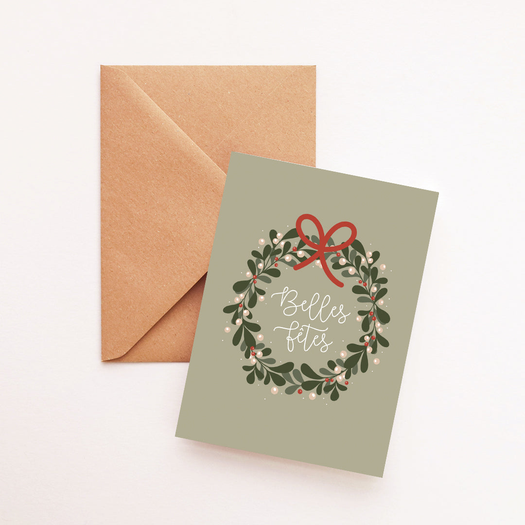 Carte Couronne de Noël