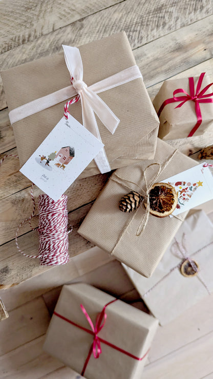 Lot 10 étiquettes cadeaux Noël "Féerique"