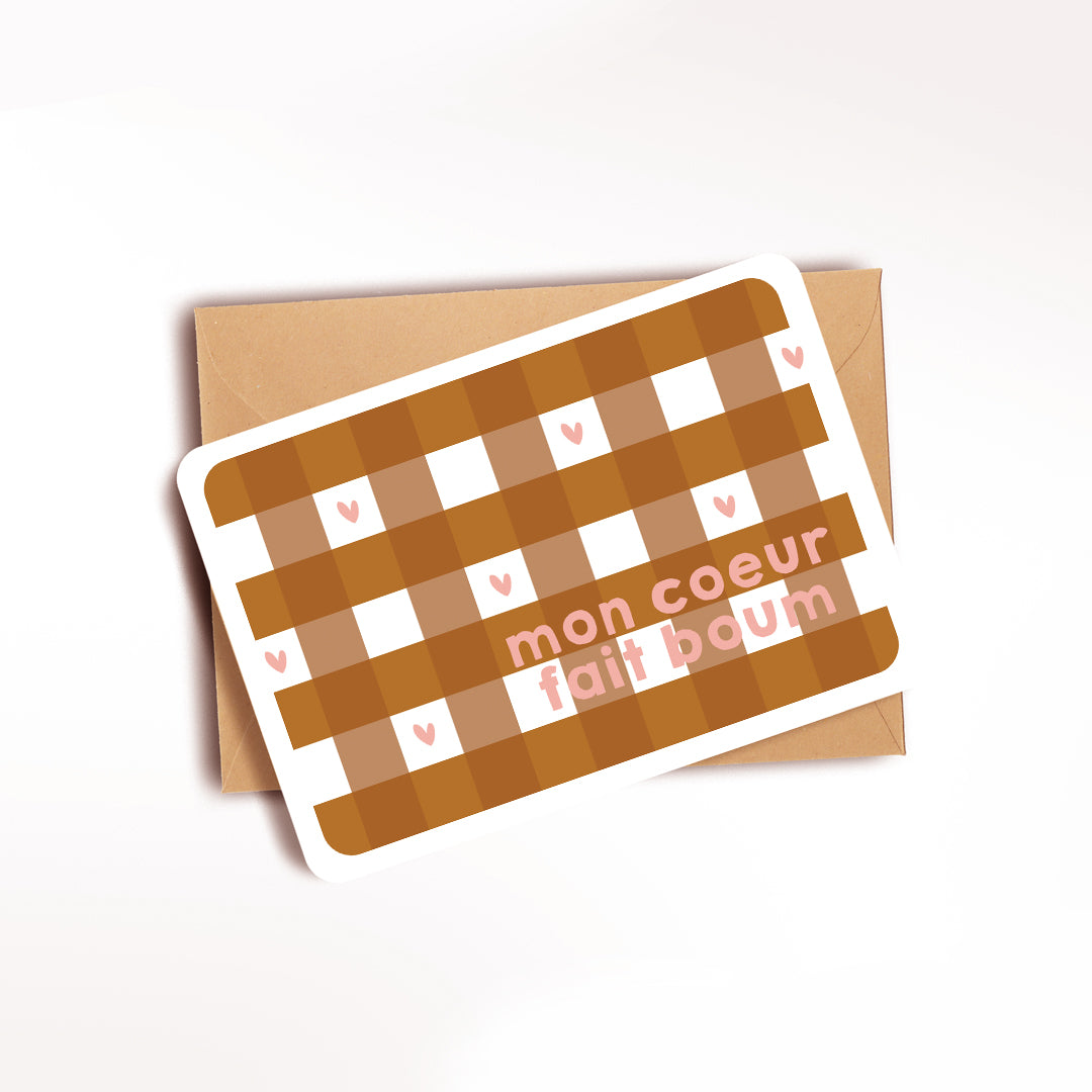 Carte Vichy Mon coeur fait boum