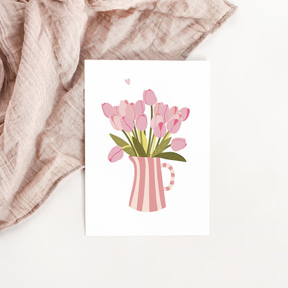 Carte Vase tulipes