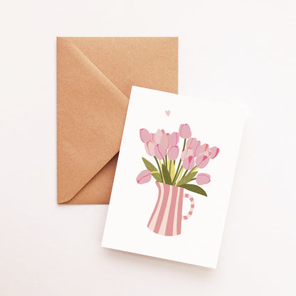 Carte Vase tulipes