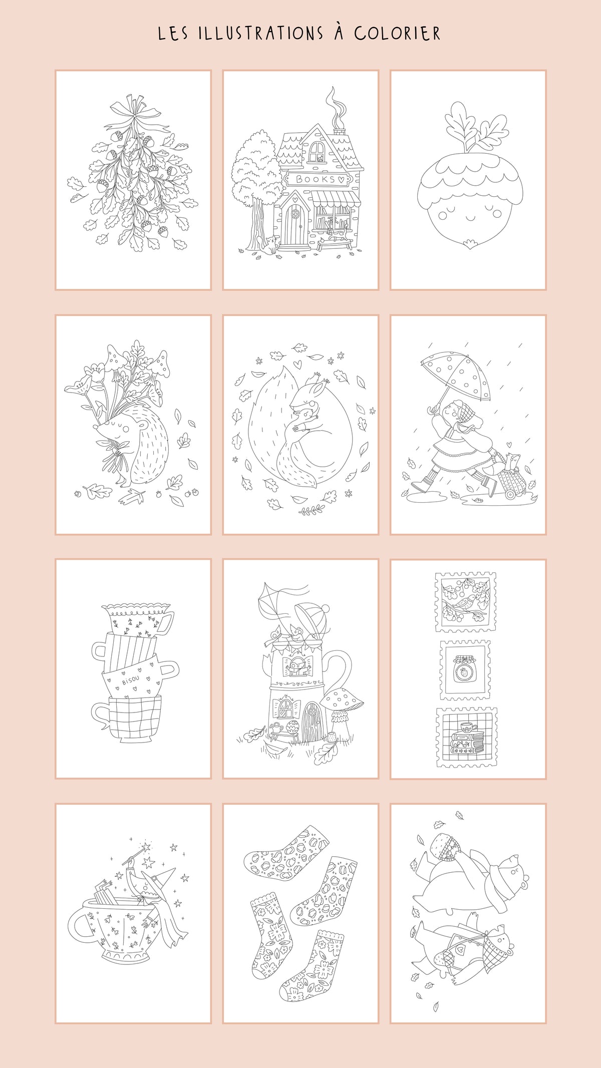 Carnet de coloriage A6 - Automne