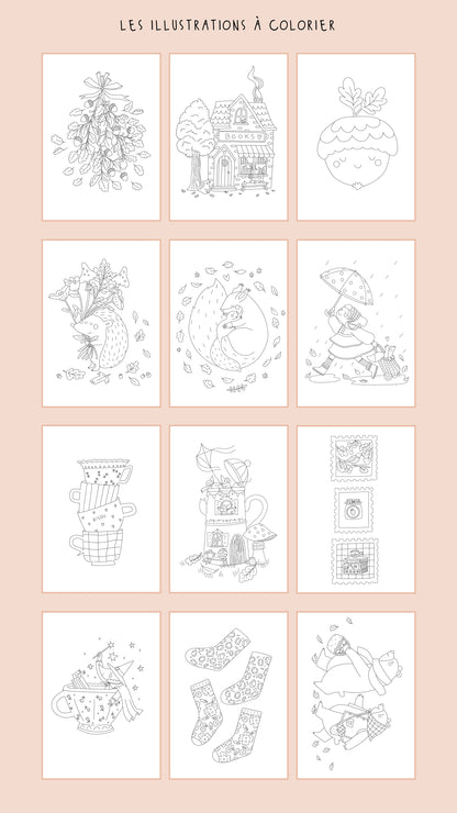 Carnet de coloriage A6 - Automne