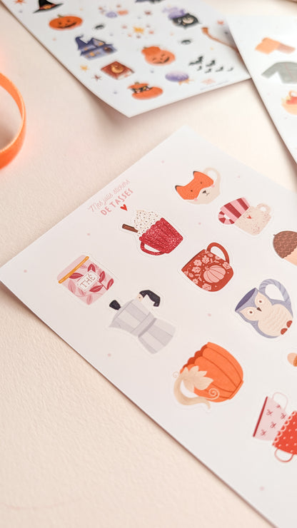Planche de stickers - Les jolies tasses