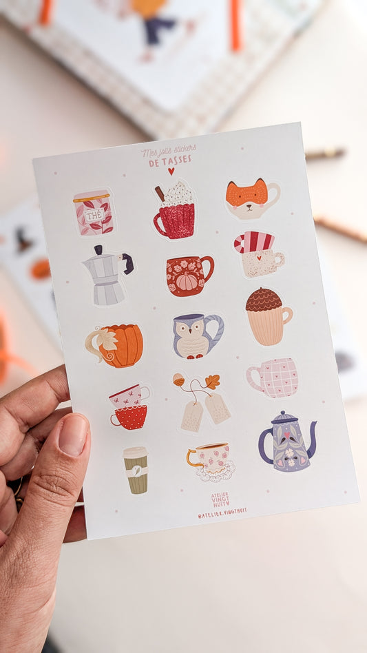 Planche de stickers - Les jolies tasses