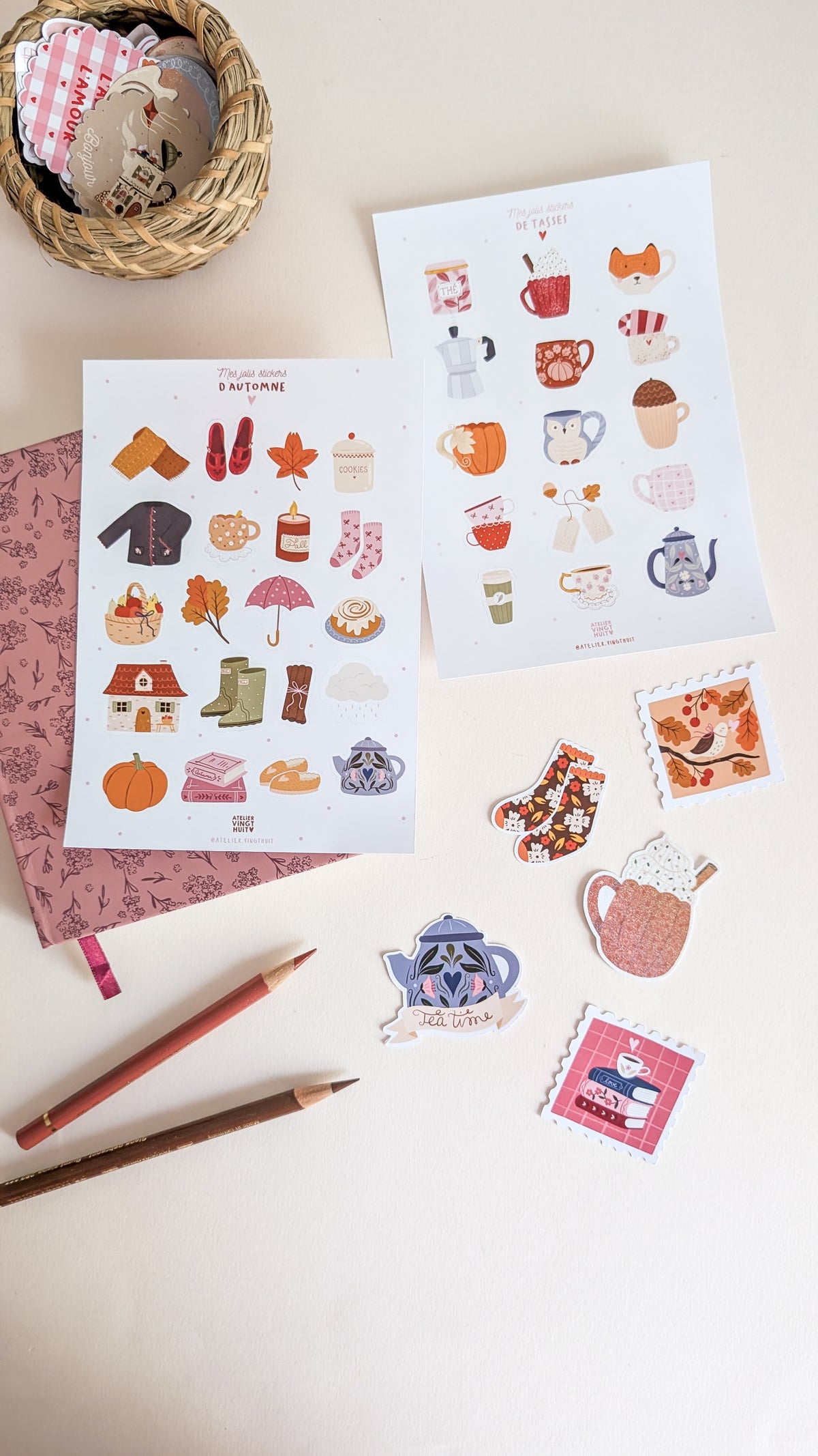 Planche de stickers - Les jolies tasses