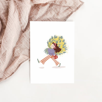 Carte La fille au mimosa