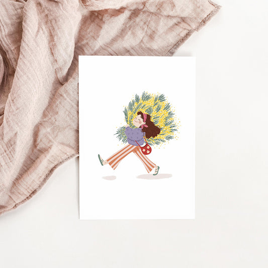 Carte La fille au mimosa