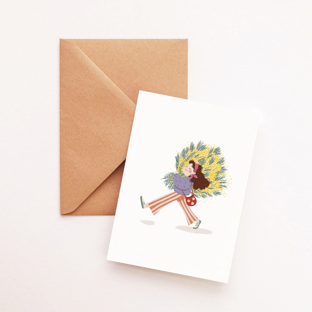 Carte La fille au mimosa