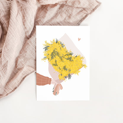 Carte Bouquet de mimosa