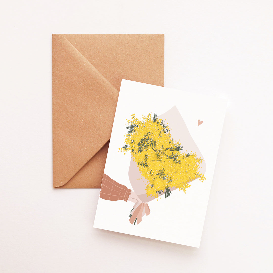 Carte Bouquet de mimosa