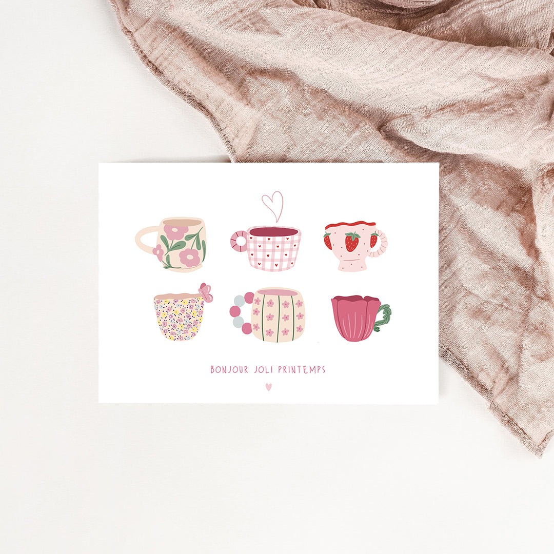 Carte La collection de tasses de printemps