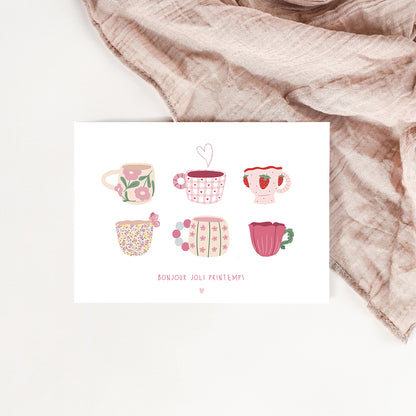 Carte La collection de tasses de printemps