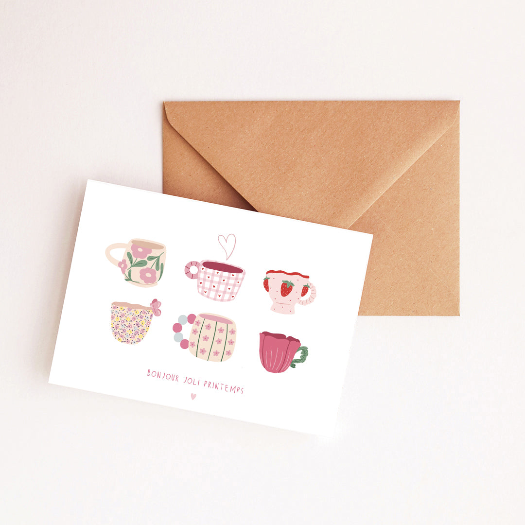 Carte La collection de tasses de printemps