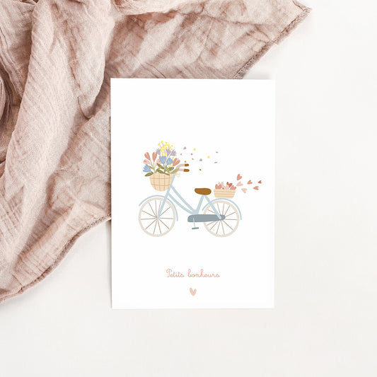 Carte La bicyclette de printemps