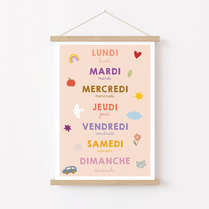 Affiche - Jours de la semaine - Atelier Vingt Huit