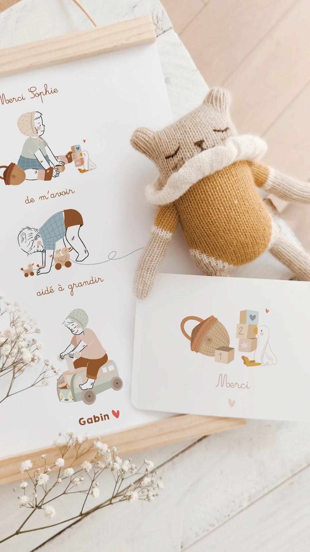 Carte Bébé - Merci petite oie