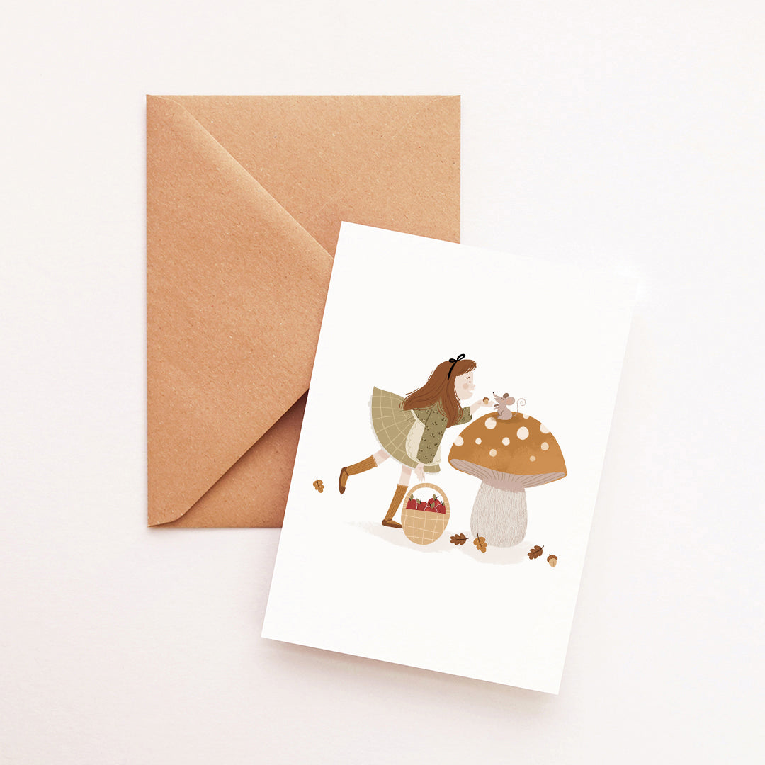 Carte Fillette en forêt