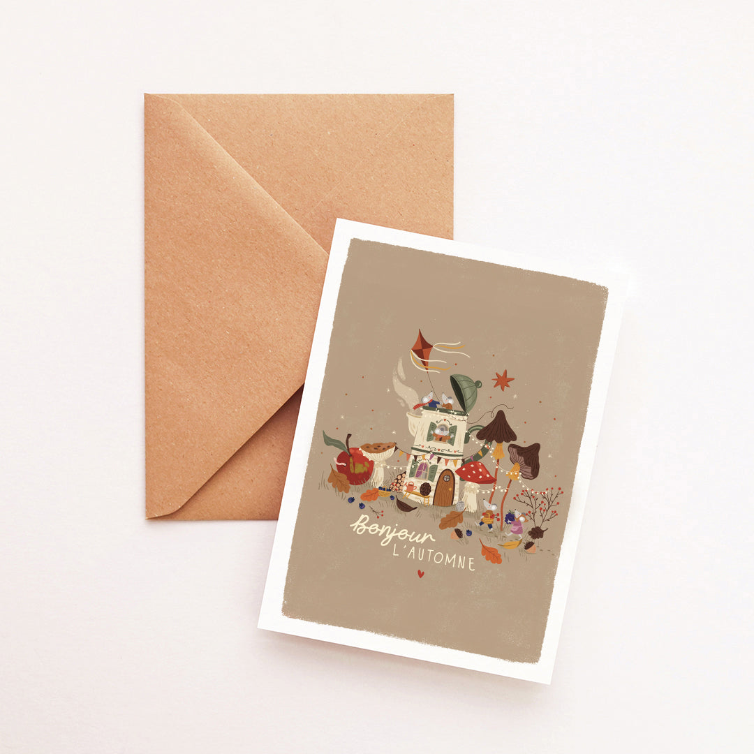 Carte Bonjour féérie d'automne