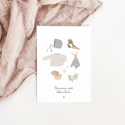 Carte Naissance hiver
