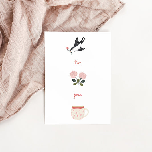Carte Bonjour le printemps