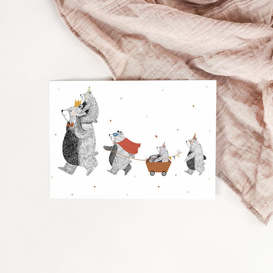 Carte Anniversaire des ours - Atelier Vingt Huit