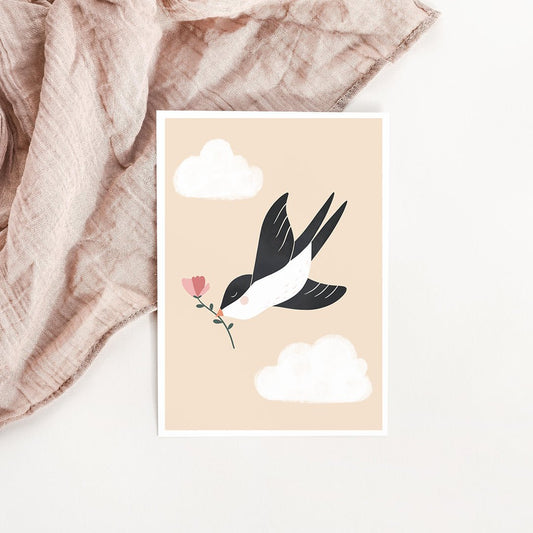 Carte Bonjour les hirondelles - Atelier Vingt Huit