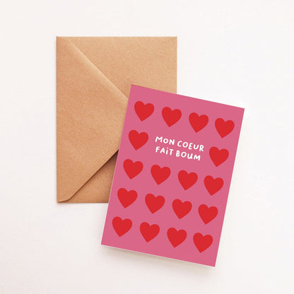 Carte Boum dans mon coeur - Atelier Vingt Huit