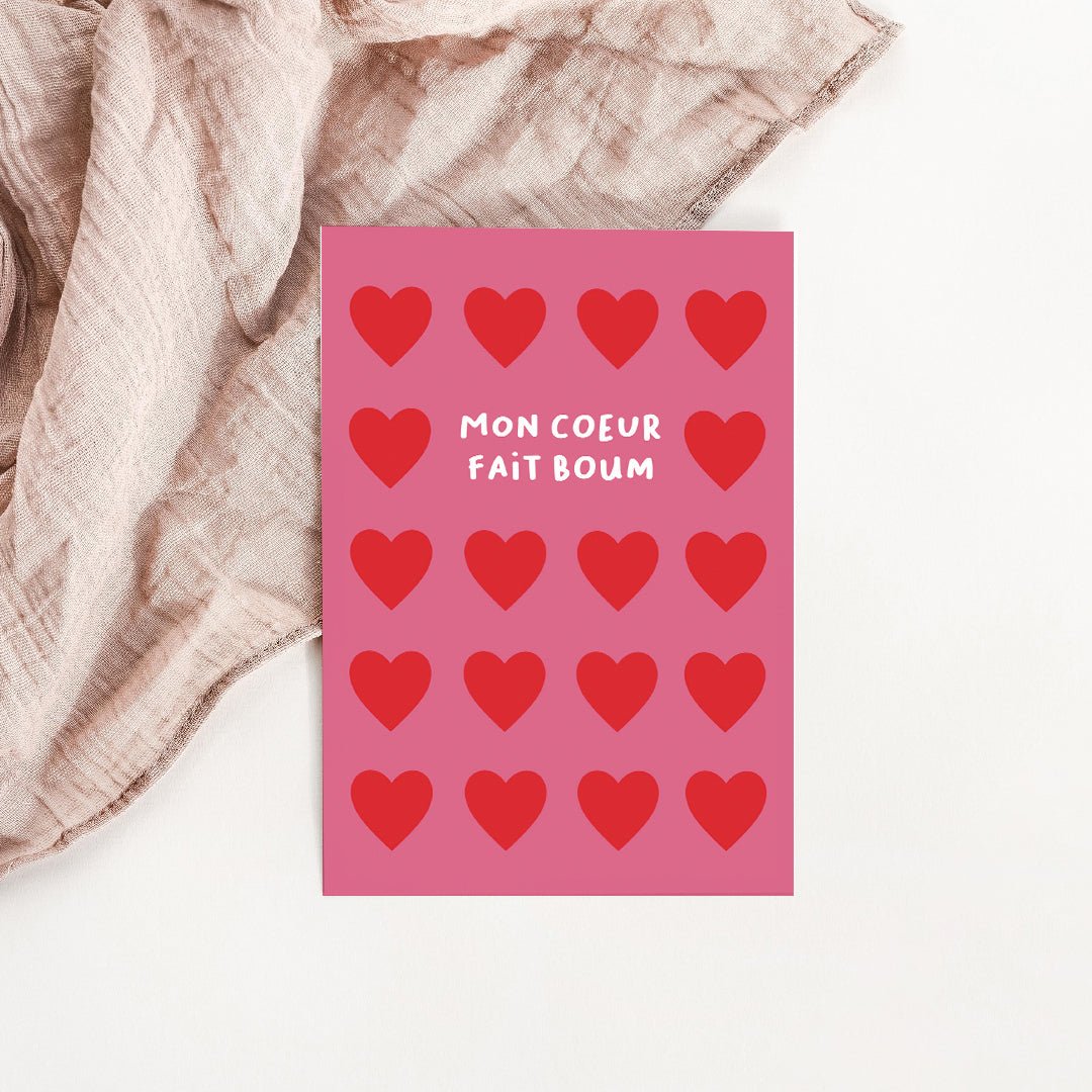 Carte Boum dans mon coeur - Atelier Vingt Huit