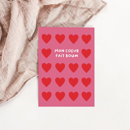 Carte Boum dans mon coeur - Atelier Vingt Huit