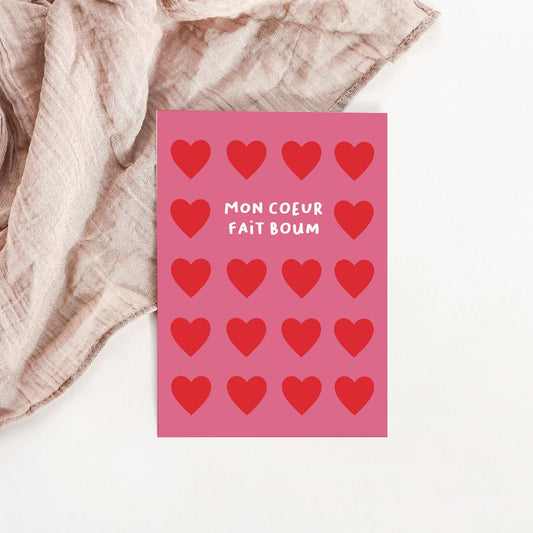 Carte Boum dans mon coeur - Atelier Vingt Huit