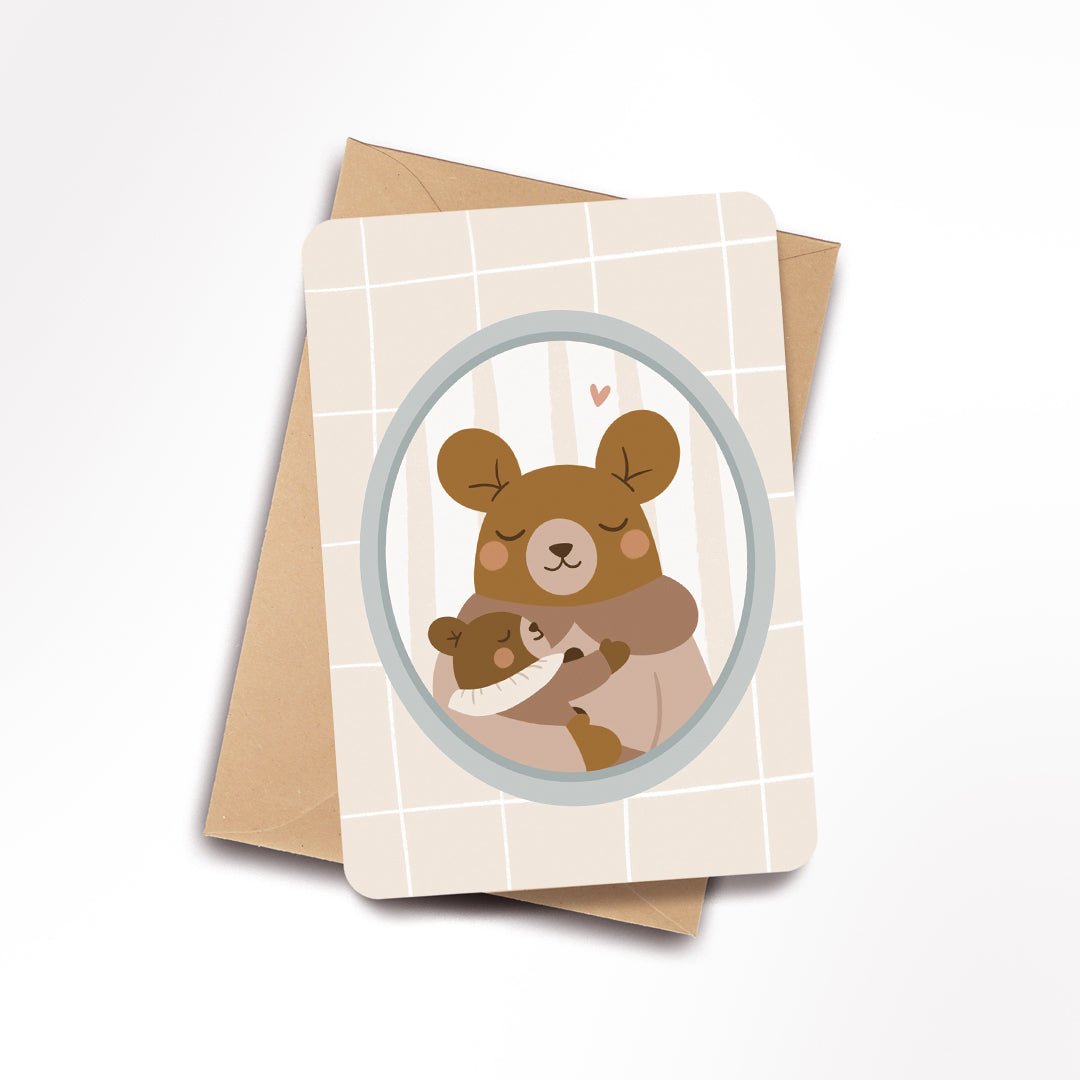 Carte Câlin oursons - Atelier Vingt Huit