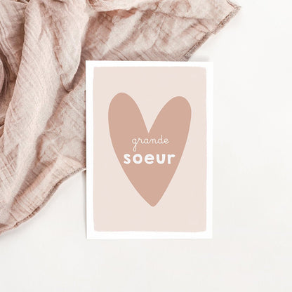 Carte Coeur Grande soeur - Atelier Vingt Huit