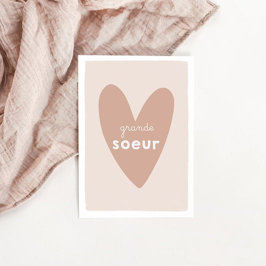 Carte Coeur Grande soeur - Atelier Vingt Huit