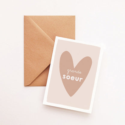 Carte Coeur Grande soeur - Atelier Vingt Huit