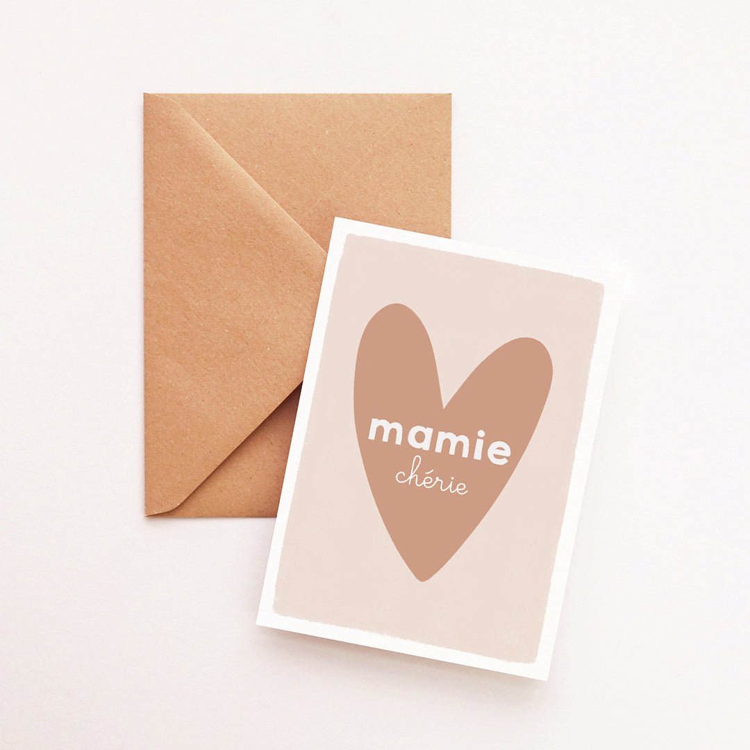 Carte Coeur Mamie chérie - Atelier Vingt Huit
