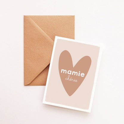 Carte Coeur Mamie chérie - Atelier Vingt Huit