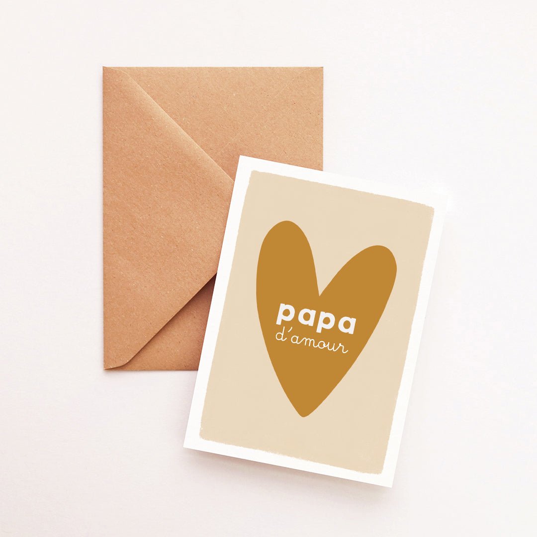 Carte Coeur Papa d'amour - Atelier Vingt Huit