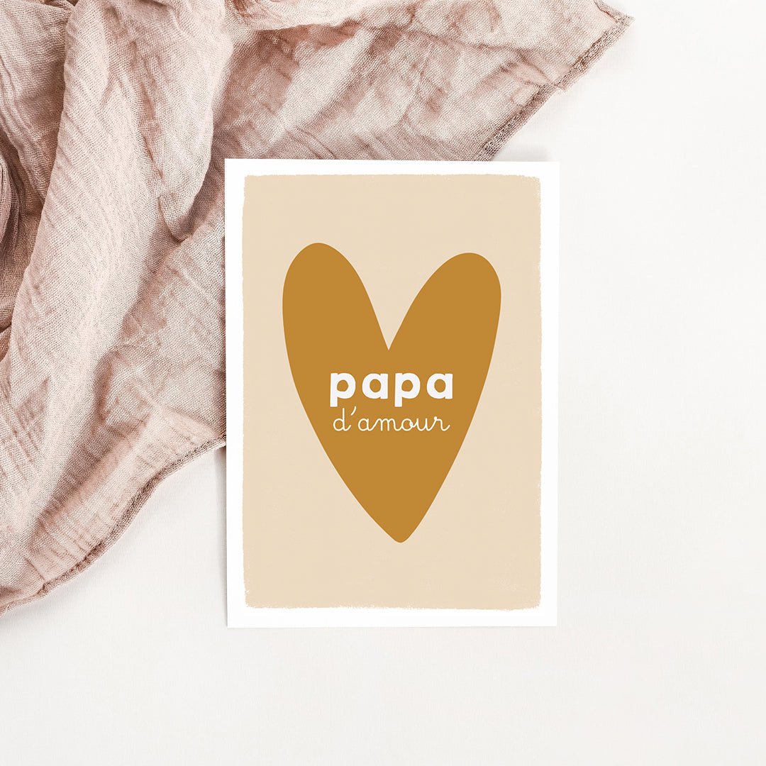 Carte Coeur Papa d'amour - Atelier Vingt Huit