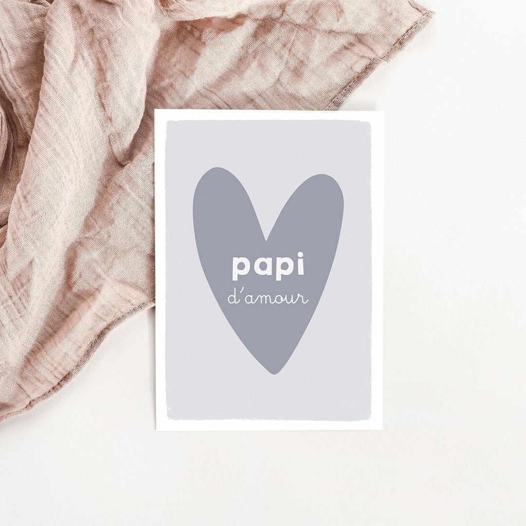 Carte Coeur Papi d'amour - Atelier Vingt Huit