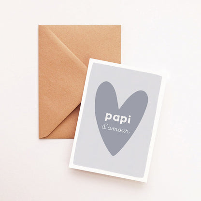 Carte Coeur Papi d'amour - Atelier Vingt Huit