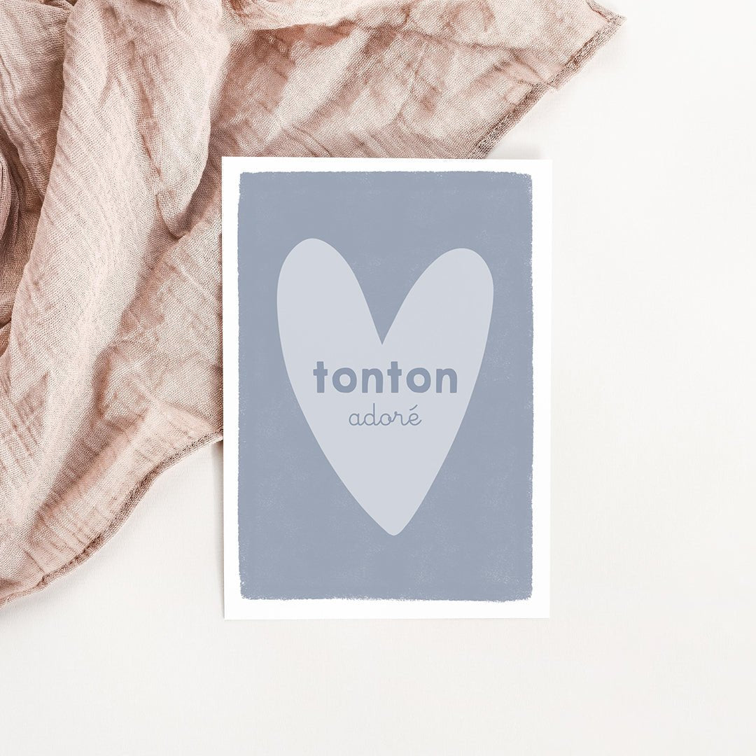 Carte Coeur Tonton adoré - Atelier Vingt Huit