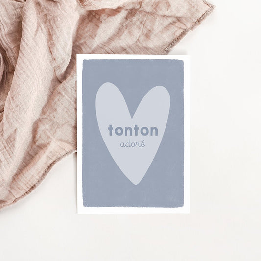 Carte Coeur Tonton adoré - Atelier Vingt Huit