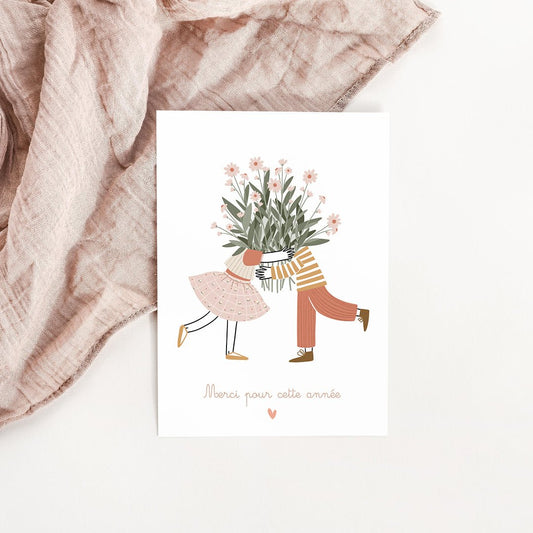 Carte Duo enfants - Merci pour cette belle année - Atelier Vingt Huit