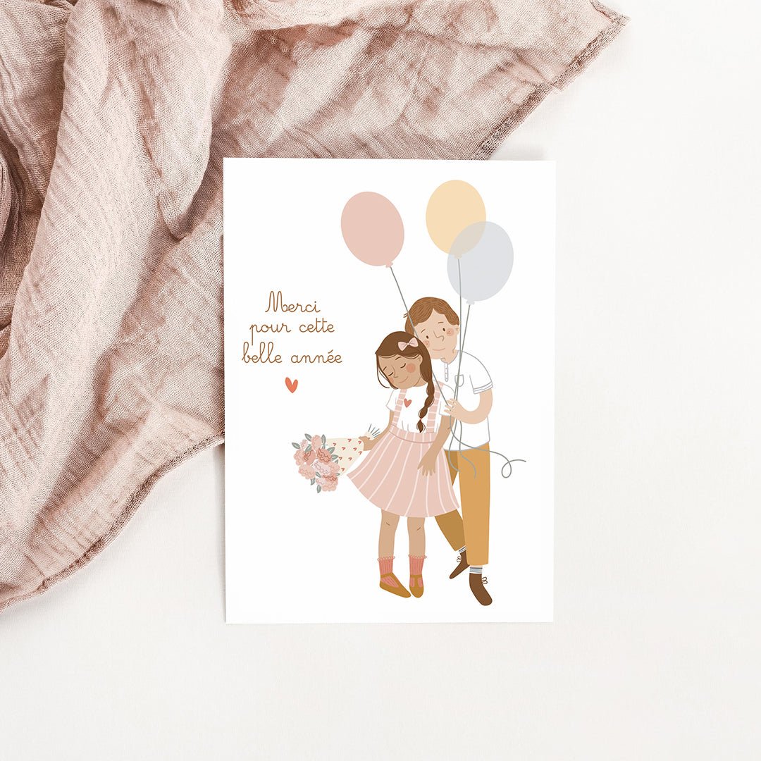 Carte Enfants - Merci pour cette belle année - Atelier Vingt Huit