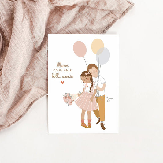 Carte Enfants - Merci pour cette belle année - Atelier Vingt Huit