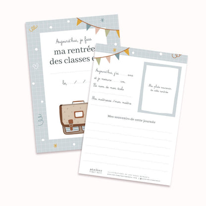 Carte étape - Ma rentrée des classes - Atelier Vingt Huit