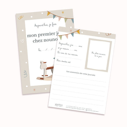 Carte étape - Mon premier jour chez nounou - Atelier Vingt Huit