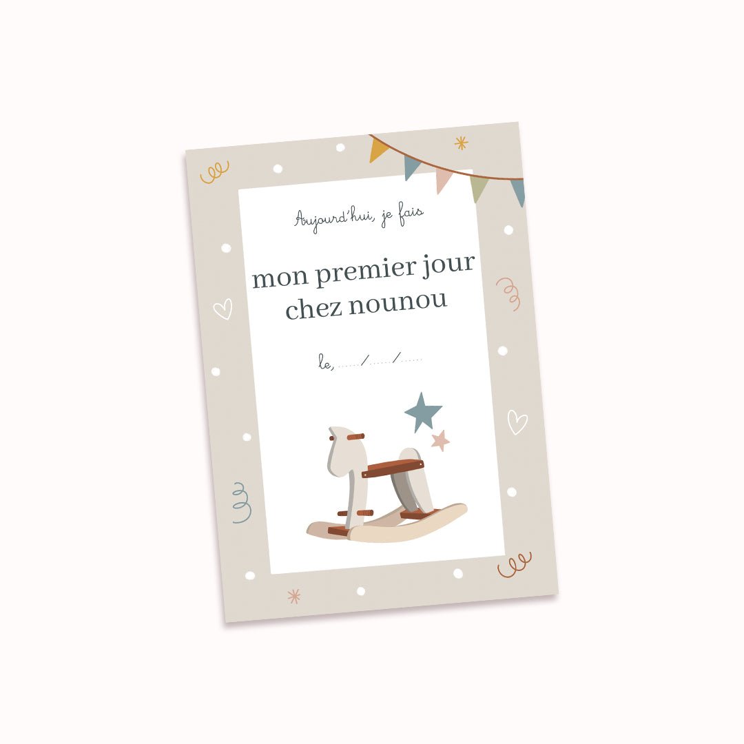 Carte étape - Mon premier jour chez nounou - Atelier Vingt Huit
